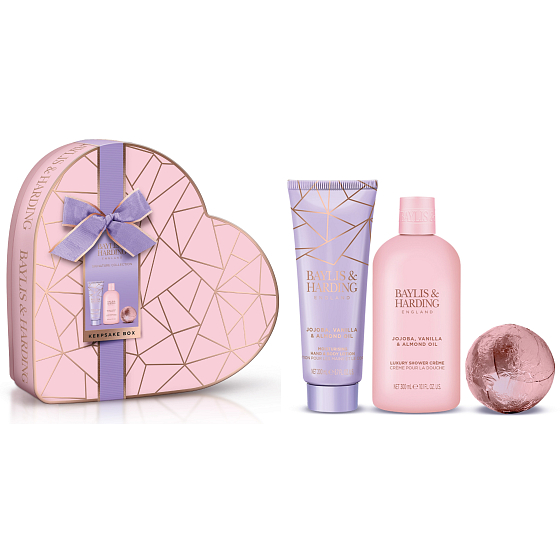 Baylis & Harding Jojoba und Vanille Duschcreme 300 ml + Körper- und Handlotion 200 ml + Schaumbad 140 g, Kosmetikset für Frauen