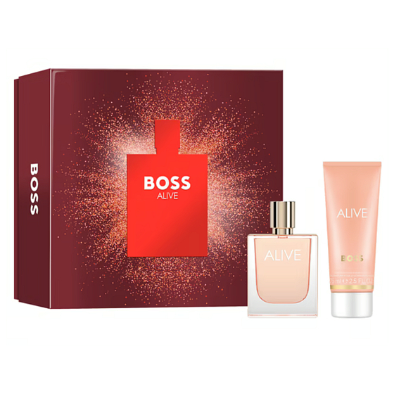 Hugo Boss Alive Eau de Parfum 50 ml + Körperlotion 75 ml, Geschenkset für Frauen