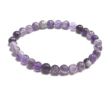 Amethyst Armband elastisch Naturstein, Kugel 6 mm / 16 - 17 cm, Stein der Könige und Bischöfe