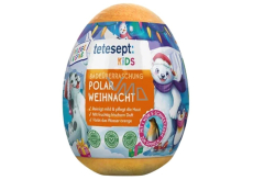 Tetesept Polar Weihnacht šumivá koule oranžová - vejce do koupele s figurkou zvířátka ze severního pólu 172 g