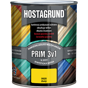 Hostagrund Prim 3v1 S2177 Grund- und Deckfarbe für Metall, 0620 Gelb, 600 ml