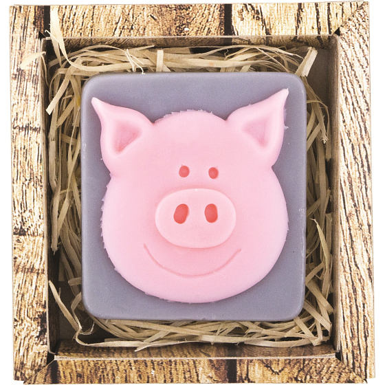 Böhmen Geschenke Sparschwein handgemachte Toilettenseife in einer Box von 100 g
