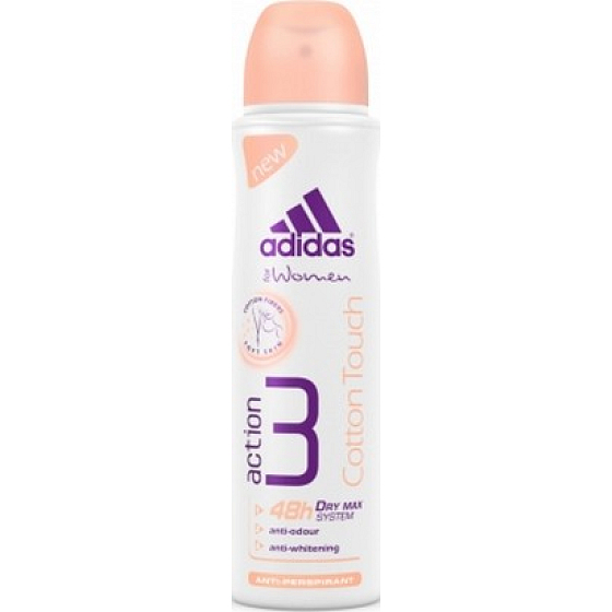 Adidas Action 3 Cotton Touch Antitranspirant Deodorant Spray für Frauen 150 ml