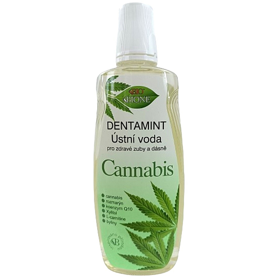 Bione Cosmetics Dentamint Cannabis Mundwasser 500 ml