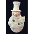 Schneemann aus Porzellan für eine Kerze 16 cm