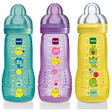 Ich habe die Baby Bottle Flasche V3, schnell, in verschiedenen Farben und Motiven, 4+ Monate, 330 ml.