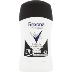 Rexona Invisible On Black + White Kleidung Antitranspirant Deodorant Stick für Frauen 50 ml