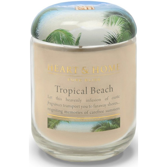 Heart & Home Tropischer Strand Soja-Duftkerzenmedium brennt bis zu 30 Stunden 110 g