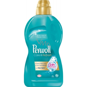Perwoll Care & Refresh Waschgel für synthetische und gemischte Stoffe fängt und neutralisiert unerwünschte Gerüche direkt im Stoff 33 Dosen 2 l
