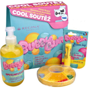 Regina Bubble Gum Duschgel mit Kaugummiduft 500 ml + Bubble Gum Hirschtalg mit Kaugummiduft 4,5 g + Flöhe traditionelles Spiel für Kinder, Kosmetikset
