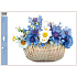 Fensterfolie ohne Kleber Blumen blau im Korb 42 x 30 cm