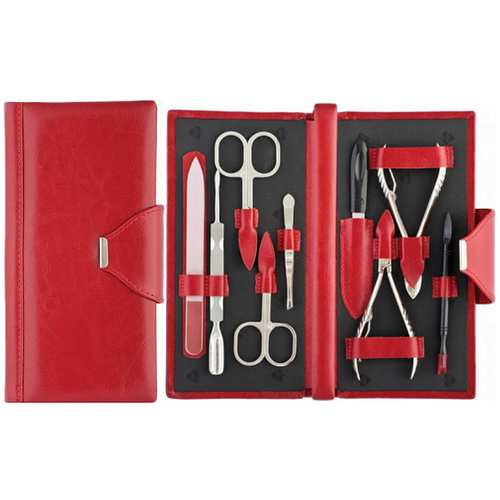 Dup Maniküre Andrea Leder 9-teiliges Set rot 230401-574