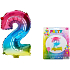 Wiky Aufblasbarer Regenbogen Ballon Nummer 2, 40 cm