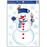 Fensterfolie Weihnachten Schneemann blau Topf 35 x 50 cm