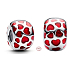 Charm Sterlingové stříbro 925 Klip s červenými srdíčky, korálek na náramek láska