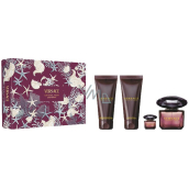 Versace Crystal Noir Pour Femme parfémovaná voda 90 ml + sprchový gel 100 ml + tělové mléko 100 ml + parfémovaná voda 5 ml, dárková sada pro ženy