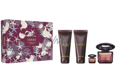 Versace Crystal Noir Pour Femme parfémovaná voda 90 ml + sprchový gel 100 ml + tělové mléko 100 ml + parfémovaná voda 5 ml, dárková sada pro ženy