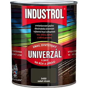 Industrol S2013 universell glänzende Oberfarbe für Metall und Holz, 5450 Khaki-Grün, 750 ml