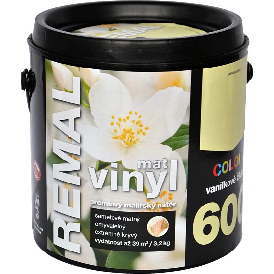 REMAL Vinyl Color mat waschbare Wandfarbe, 600 vanillegelb, 3,2 kg