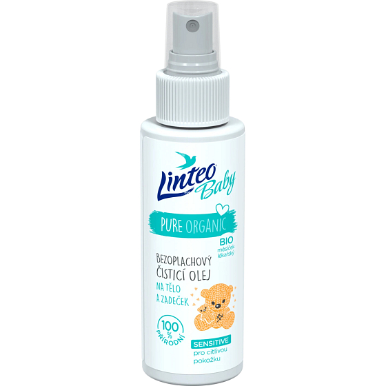 Linteo Baby bezoplachový čisticí olej na tělo a zadeček Sensitive, 100 ml