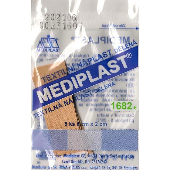Mediplast Textilpflaster geteilt 6 cm x 2 cm 5 Stück