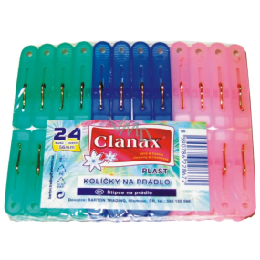 Clanax Wäscheklammern aus Kunststoff 24 Stück / 56 mm