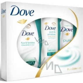 Dove Pure & Sensitive Deodorant Spray 150 ml + Duschgel 250 ml + Körperlotion 250 ml, Kosmetikset