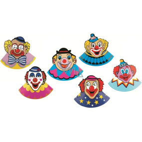 Karnevalshut mit Clown 6-tlg