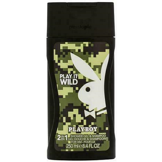 Playboy Play It Wild for Him 2 in 1 Duschgel und Shampoo 250 ml