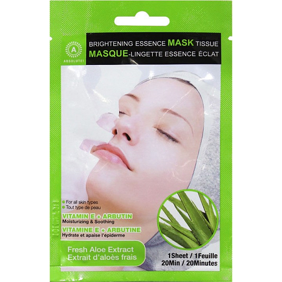 Absolute New York Brightening Essence Tissue Fresh Aloe Extract Gesichts- und Serviette 1 Stück