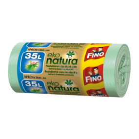 Fino Eco Natural zersetzbarer Beutel im Korb, 15 µm, 35 l, 50 x 55 cm, 30 Stück