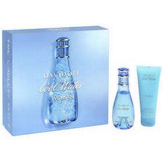 Davidoff Cool Water Woman EdT 50 ml Eau de Toilette + 75 ml Körperlotion, Geschenkset
