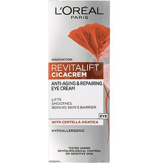 Loreal Paris Revitalift Cica Creme Augencreme gegen Alterung, Faltenreduzierung und Hautstraffung 15 ml