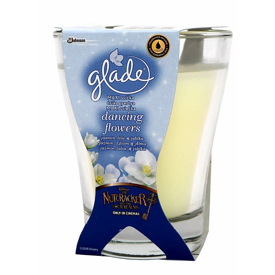 Glade by Brise Dancing Flowers - Unvergessliche Kombination aus exotischem Jasmin, berauschenden Lilien, kleinen Maiglöckchen und einer nach Weißholz duftenden großen Kerze in Glas, Brenndauer bis zu 52 Stunden 224 g