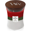 WoodWick Trilogy Wintergirlande - Wintergirlande Duftkerze mit Holzdocht und Deckel Glas Medium 275 g