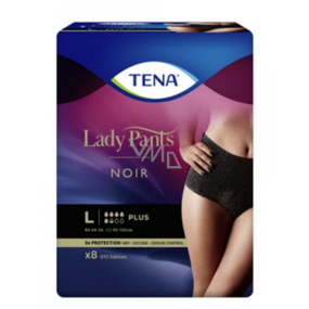 Tena Lady Pants Plus Schwarzes Stretchhöschen Größe L 8 Stück