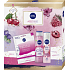 Nivea Berry Shake Antitranspirant Deodorant Spray 150 ml + Duschgel 300 ml + Gesichtsmaske 1 Stück, Kosmetikset für Frauen