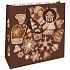 Nekupto Geschenkpapiertüte 23 x 23 cm Weihnachten brauner Lebkuchen