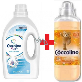 Coccolino Care White Laundry Washing Gel 30 Dosen 1,2 l + Coccolino Orange Rush Waschmittelkonzentrat 42 Dosen 1050 ml, Duopack