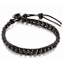 Lava schwarz, Lederarmband Naturstein, handgefertigt, Schließe, Kugel 4 mm / 17 - 23 cm, geboren von den vier Elementen