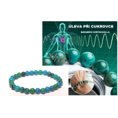 Chrysokoll gegen Diabetes, elastisches Armband, Kugel 6 mm / 16 - 17 cm, König Salomon Stein