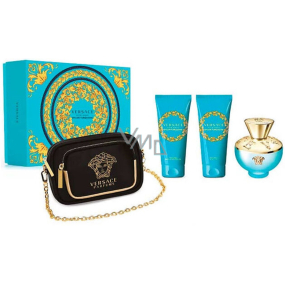Versace Dylan Turquoise Eau de Toilette 100 ml + Körperlotion 100 ml + Duschgel 100 ml + Handtasche, Geschenkset für Frauen