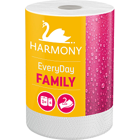 Harmony Family Everyday 2-lagige Papiertücher 44 m, 1 Rolle Harmony Family Everyday 2-lagige Papiertücher 44 m, 1 Rolle