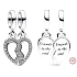 Sterling Silber 925 Friends - Teilbarer Charm mit Herz 2in1, Freundschaftsarmband-Anhänger