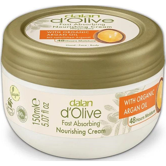 Dalan d Olive Nourishing Cream Hand- und Körpercreme mit Arganöl für normale bis trockene Haut 150 ml