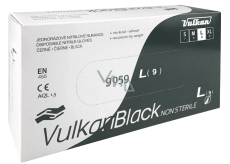 Vulkan Black Rukavice jednorázové nitrilové bezprašné černé, velikost L, 100 kusů