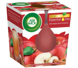 Air Wick Essential Oils Red Apple & Cinnamon - Červené jablko a skořice vonná svíčka ve skle 105 g
