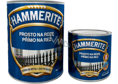 Hammerite kladívková barva přímo na zrezivělý kov, odstín černý, 0,7 l + 0,25 l