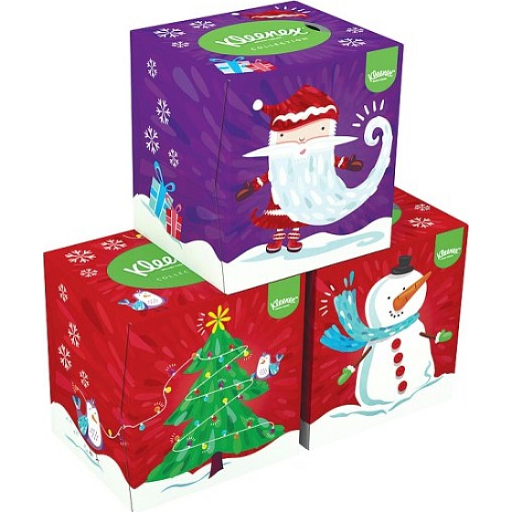 Kleenex Collection hygienische Papiertaschentücher 3 Lagen Box 20 x 20 cm 56 Stück