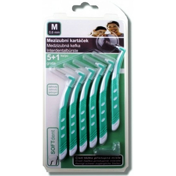 Soft Dent Interdentalbürste gebogen M 0,6 mm 6 Stück